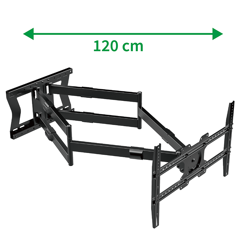 XTRARM Cratos 120 cm doble Rotate VESA 600 TV - Soporte TV de pared Negro