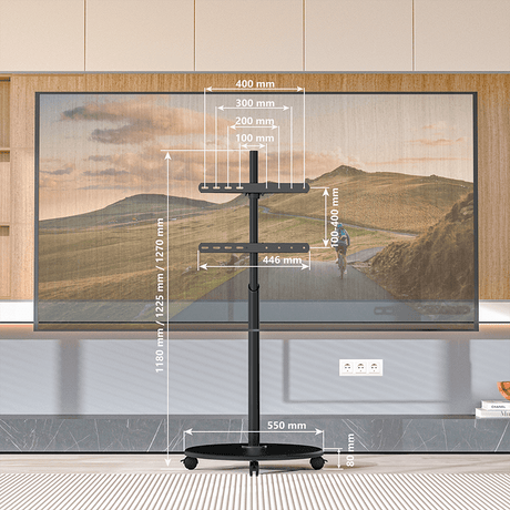 XTRARM Arius - Soporte TV de suelo Negro