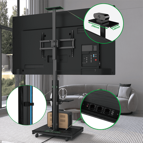 XTRARM Elite negro Móvil – Soporte Tv de pie eléctrico