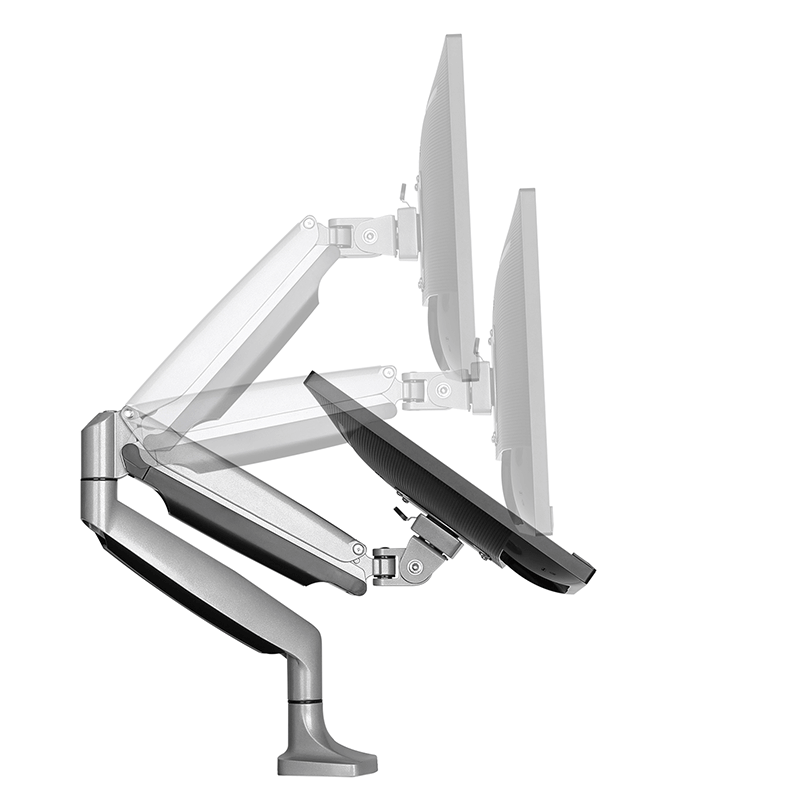 DQ Wall-Support Nika Brazo para un Monitor Gris con resorte de gas