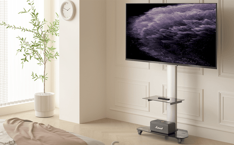 XTRARM Proton 300 Pie-TV Aluminio: Soporte Móvil para Televisor de 32" a 75"