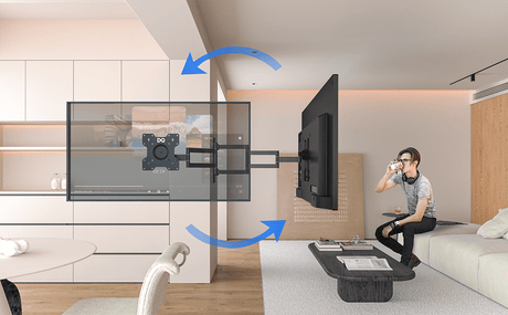 DQ Wall-Support Rotate XL 70 cm Soporte de TV Giratorio - Soporte TV de pared Negro